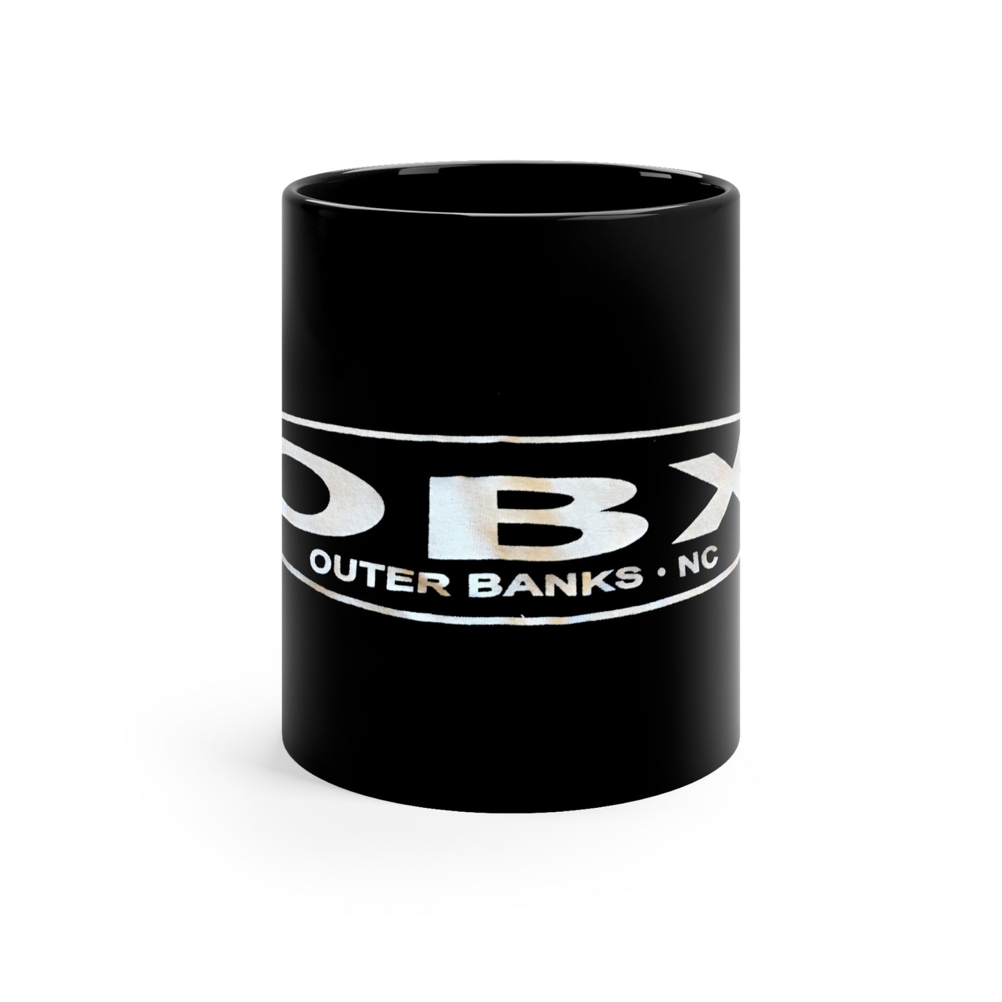 Classic Obx Stretch Black Coffee Mug, 11oz