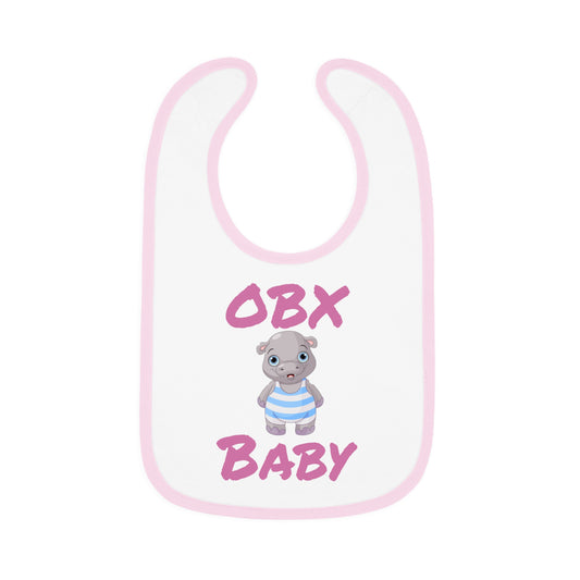 Pink Obx Baby Contrast Trim Jersey Bib