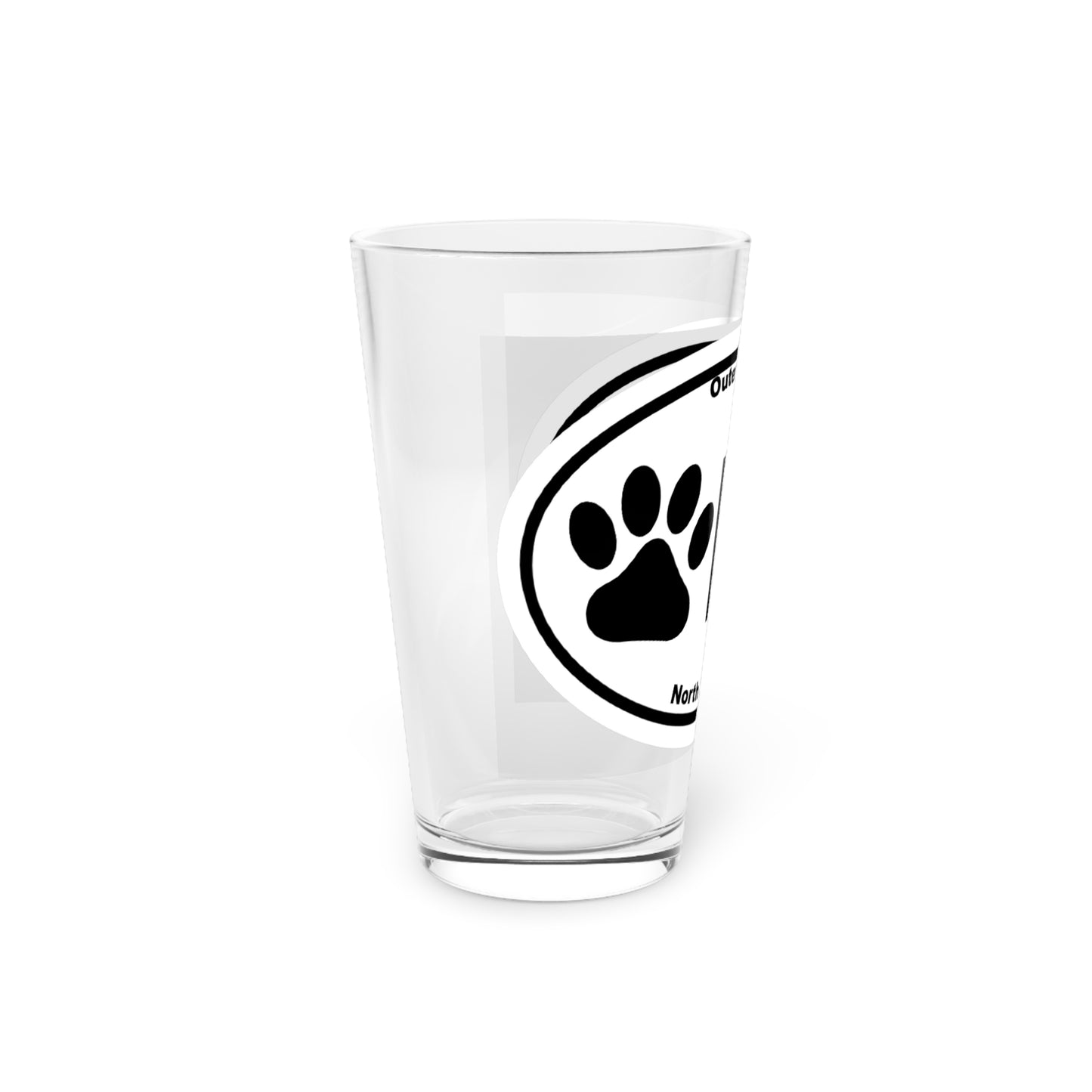 Obx Dog Paw Pint Glass, 16oz