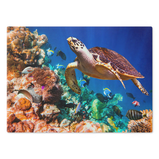 Vibrant Sea Turtle Cutting Board